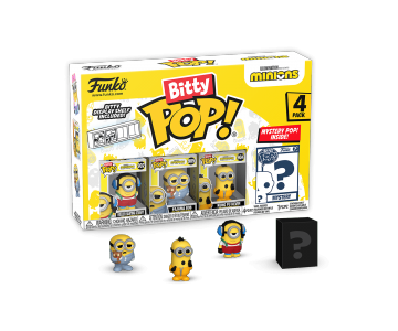 Roller Stuart, Pajama Bob, Kung Fu Kevin and Mystery Bitty 4-pack (PREORDER EarlyAug24) из мультфильма Minions