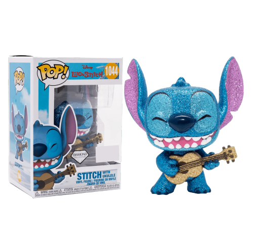 Стич c укулеле блестящий (Stitch with Ukulele Diamond Glitter (preorder WALLKY) (Эксклюзив Entertainment Earth)) из мультфильма Лило и Стич