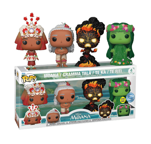 Моана, Бабушка Тала, Те Ка светящяся, Те Фити (preorder WALLKY) (Moana, Gramma Tala, Te Ka, Te Fiti GitD 4-pack (Эксклюзив)) из мультика Моана