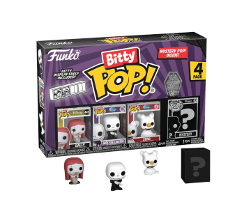 Sally, Jack Skellington, Zero and Mystery Bitty Pop! 4-Pack (PREORDER EarlyMay24) из мультика Nightmare Before Christmas