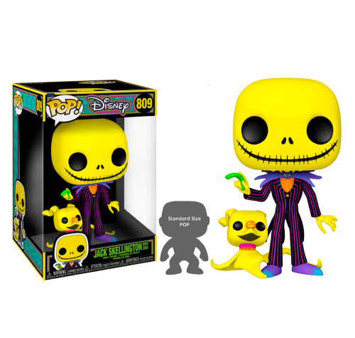 Джек Скеллингтон с Зеро 25 см (PREORDER Premix) (Jack Skellington with Zero Blacklight Jumbo 10-inch) из мультика Кошмар перед Рождеством