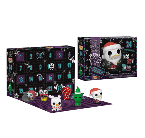 Адвент календарь Кошмар перед Рождеством (PREORDER USR) (NBX 24-Day Holiday Pocket Pop! Advent Calendar 2025) из мультика Кошмар перед Рождеством