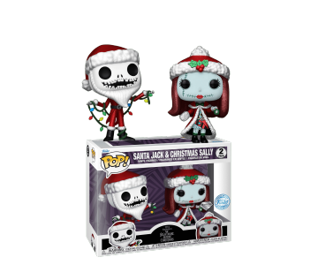 Santa Jack and Christmas Sally 2-pack diamond glitter (PREORDER EarlyDec23) (Эксклюзив Funko Shop) из мультика Nightmare Before Christmas