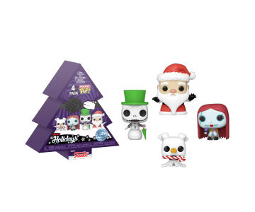 Snowman Jack, Zero, Sally, Sandy Claws Christmas Tree Holiday Box Pocket 4-pack (preorder WALLKY) (Эксклюзив Walmart) из мультика Nightmare Before Christmas