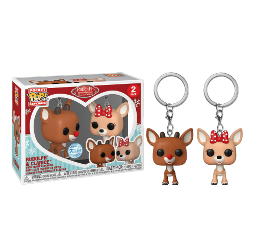 Рудольф и Кларис брелоки (preorder WALLKY) (Rudolph and Clarice keychain 2-pack (Эксклюзив)) из мультфильма Оленёнок Рудольф