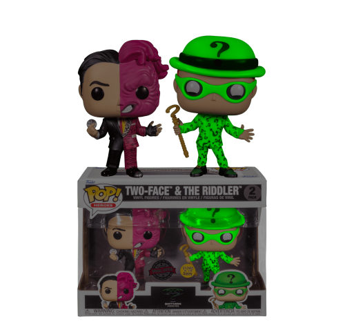 Двуликий и Загадочник светящиеся (Two-Face and The Riddler GitD 2-pack (Эксклюзив)) из фильма Бэтмен навсегда (1995) DC Comics