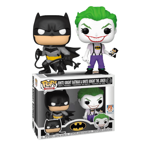 Белый Рыцарь Бэтмен и Белый Рыцарь Джокер со стикером (White Knight Batman and White Knight The Joker 2-Pack (Эксклюзив Previews)) из комиксов ДС Комикс
