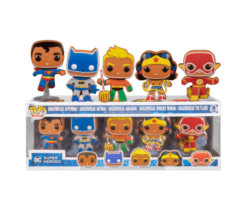 Gingerbread Batman, Aquaman, Superman, The Flash and Wonder Woman 5-pack (Эксклюзив Walmart) (preorder WALLKY) из комиксов DC Comics