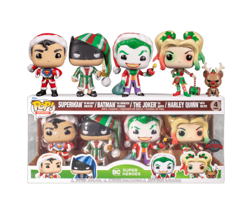 Holiday Superman, Harley Quinn, Joker Santa and Scrooge Batman 4-pack (preorder WALLKY) (Эксклюзив Walmart) из комиксов DC Comics