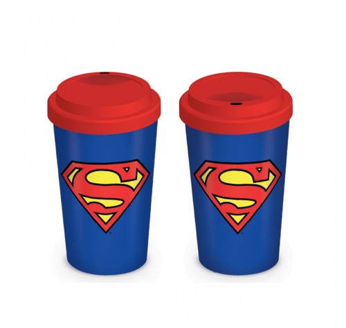 Дорожная кружка Супермен логотип (Superman Logo Travel Mug) из комиксов ДС Комикс