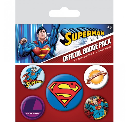 Набор значков Супермен (Superman Badge Pack) из комиксов ДС Комикс