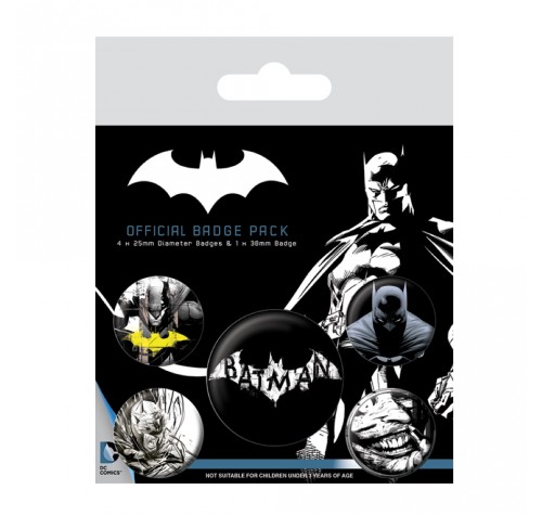 Набор значков Бэтмен темные (Batman Dark Badge Pack) из комиксов ДС Комикс