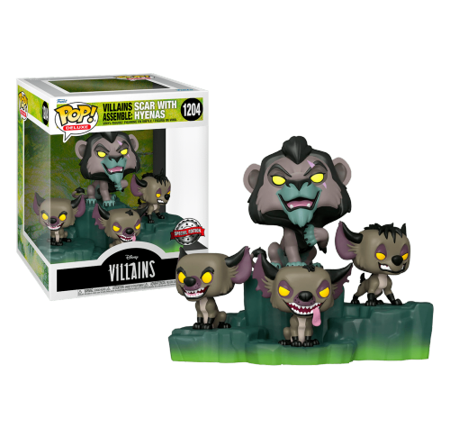 Шрам с гиенами диорама (Scar with Hyenas Deluxe Diorama Disney Villains Assemble (PREORDER USR) (Эксклюзив Hot Topic)) из серии Злодеи Дисней
