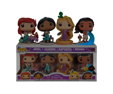 Ariel, Jasmine, Rapunzel and Moana GitD Disney Princess 4-pack (Эксклюзив Funko Shop) (preorder WALLKY) из мультфильмов Disney