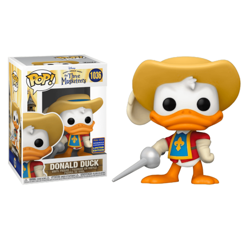 Дональд Дак (Donald Duck (Эксклюзив Virtual FunKon 2021)) из мультфильма Три мушкетера. Микки, Дональд, Гуфи Дисней