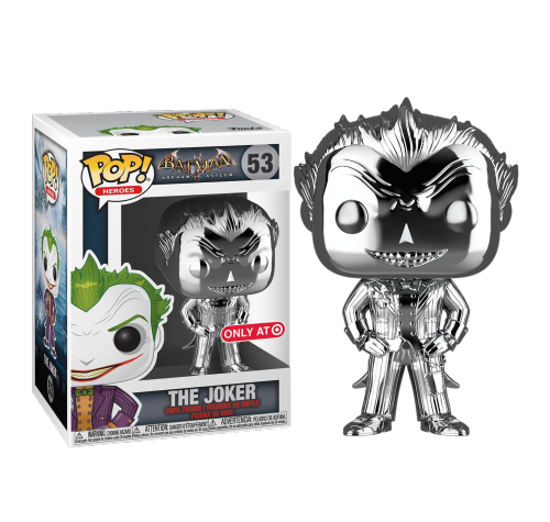 Джокер серебряный хром со стикером (Joker Silver Chrome (Эксклюзив Target)) из игры Бэтмен: Лечебница Аркхэм