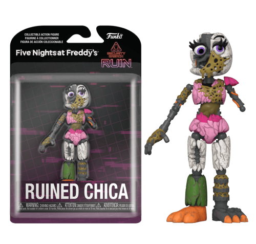 Чика 13 см (Ruined Chica 5-inch Action Figure) (PREORDER MidNov24) из игры Пять ночей с Фредди Нарушение безопасности