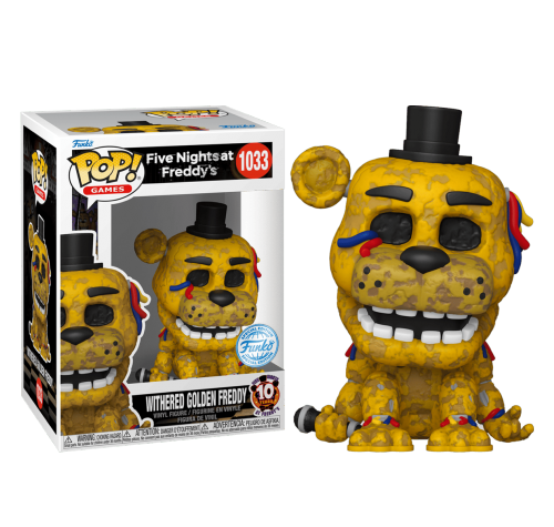 Золотой Фредди изношенный (PREORDER MidFeb25) (Withered Golden Freddy 10th Anniversary (Эксклюзив Hot Topic)) из игры Пять Ночей у Фредди