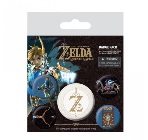 Набор значков Легенда о Зельде (The Legend Of Zelda Badge Pack) из игры Легенда о Зельде: Дыхание дикой природы Нинтендо