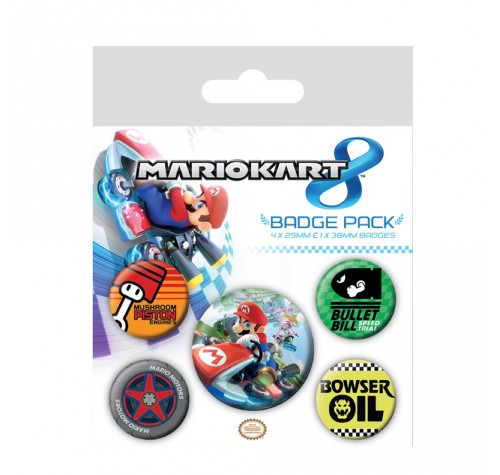 Набор значков Марио (Mario Badge Pack) из игры Марио Карт 8 Нинтендо