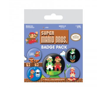 Mario Bros. Retro Badge Pack из игры Super Mario Bros. Nintendo