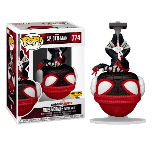 Майлз Моралес в зимнем висящий со стикером (Miles Morales Winter Suit Hanging (Эксклюзив Hot Topic)) из игры Человек-паук: Майлз Моралес