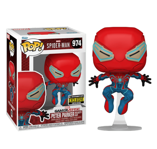 Питер Паркер со стикером (Peter Parker Velocity Suit (Эксклюзив Entertainment Earth)) из игры Человек-паук 2