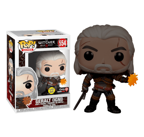 Геральт Игни светящийся со стикером GameStop (Geralt Igni GitD (Эксклюзив GameStop)) из игры Ведьмак 3: Дикая Охота