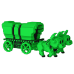 Волы и повозка (Oxen and Wagon Green and Black Rides (Эксклюзив Funko Shop)) (PREORDER Premix) из игры Орегонская тропа