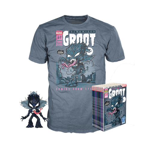 Фигурка и футболка Веномизированный Грут (Venomized Groot Pop and Tee (Размер M)) из комиксов Марвел