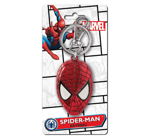 Маска Человека-паука брелок (Spider-Man Head Colored Pewter Keychain) из комиксов Марвел