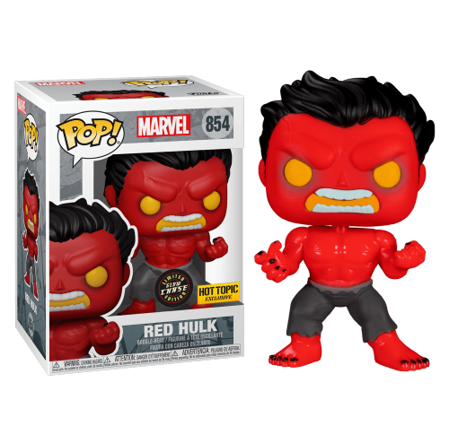 Красный Халк светящийся со стикером (Red Hulk GitD (Chase, Эксклюзив Hot Topic)) из комиксов Марвел Комиксы