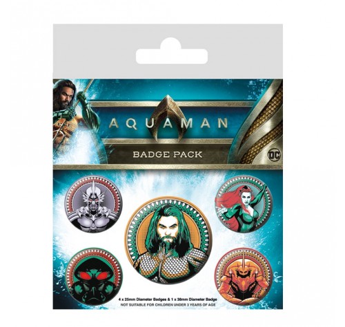 Набор значков Аквамен (Aquaman Badge Pack) из фильма Аквамен