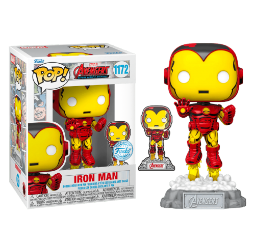 Железный Человек со значком (Iron Man with Enamel Pin (PREORDER MidOct23) (Эксклюзив Amazon)) из мультсериала Мстители: Величайшие герои Земли