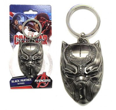 Маска Черной Пантеры брелок (Black Panther Head Pewter Keychain) из фильма Первый мститель: Противостояние