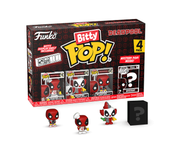 Deadpool Backyard Griller, Deadpool Clown, Deadpool Bedtime and Mystery Bitty 4-pack (PREORDER MidDec24) из комиксов Deadpool