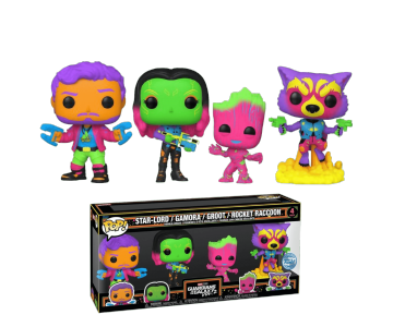 Star Lord, Gamora, Groot and Rocket Raccoon Black Light 4-pack (PREORDER USR) (Эксклюзив Target) из фильма Guardians of the Galaxy