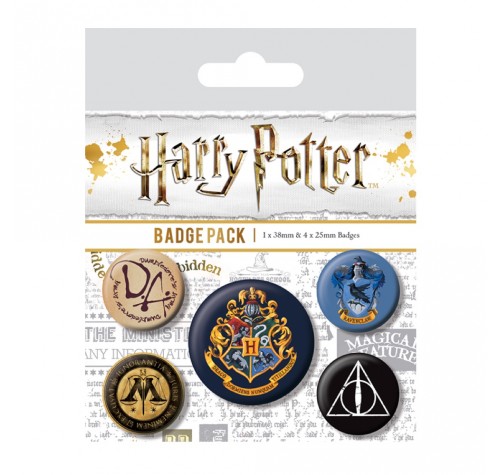 Набор значков Гарри Поттер Хогвартс (Harry Potter Hogwarts Badge Pack) из фильма Гарри Поттер