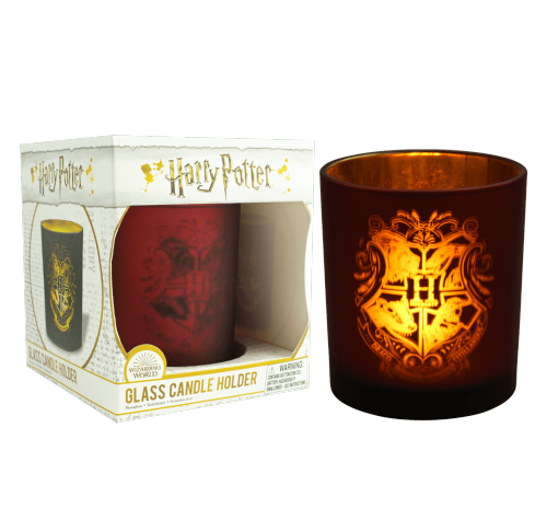 Светильник для греющей свечи Герб Хогвартса (Hogwarts Crest Glass Candle Holder) из фильма Гарри Поттер