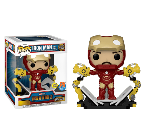Железный Человек Марк IV светящийся со стикером (Iron Man Mark IV with Gantry Deluxe GitD (Эксклюзив Previews)) из фильма Железный Человек