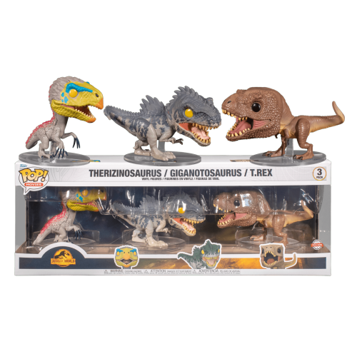 Теризинозавр, Гиганотозавр и Ти Рекс (Therizinosaurus, Giganotosaurus and T-Rex 3-Pack (Эксклюзив)) из фильма Мир Юрского Периода: Господство
