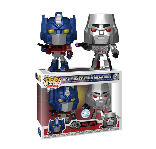 Оптимус Прайм и Мегатрон металлик (Optimus Prime and Megatron metallic 2-pack (PREORDER EndOct24) (Эксклюзив Hot Topic)) из мультсериала Трансформеры: Первое поколение