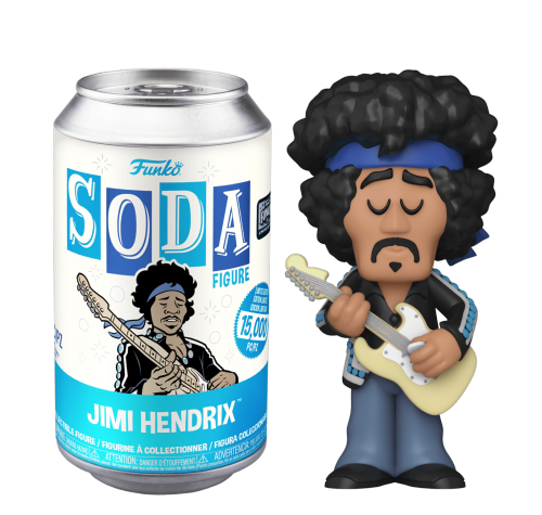 Джими Хендрикс со стикером (Jimi Hendrix SODA (Эксклюзив Funko FunKon 2022)) из серии Рок Музыканты