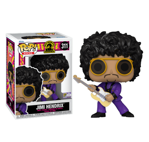 Джими Хендрикс в фиолетовом со стикером (Jimi Hendrix in Purple Suit (Эксклюзив SDCC 2023)) из серии Рок Музыканты