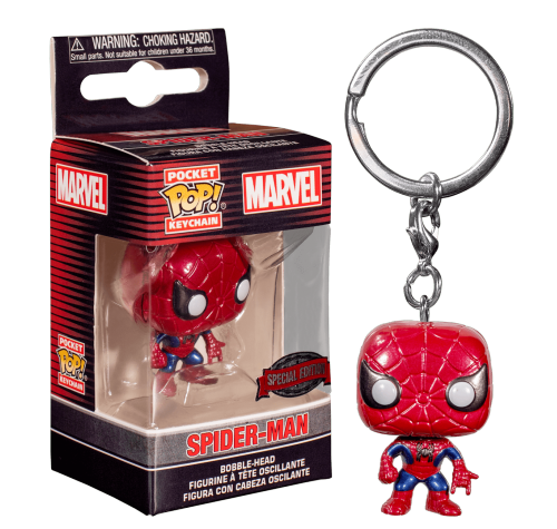 Человек-паук металлик брелок (Spider-Man Metallic Keychain (Эксклюзив Box Lunch)) из комиксов Марвел