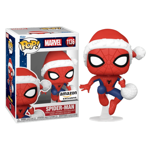 Человек-Паук в шапочке Санты со стикером (Spider-Man in Hat (Эксклюзив Amazon)) из комиксов Марвел