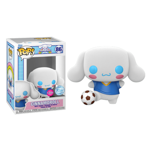 Синнаморолл с мячом флокированный (Cinnamoroll with Soccer Ball Flocked (Эксклюзив)) (PREORDER EndDec24) из сериала Приключения Хелло Китти и друзей Санрио