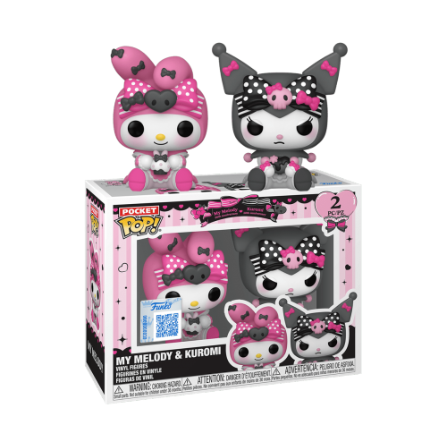Моя Мелодия и Куроми 4 см (My Melody and Kuromi Pocket POP! 2-pack (PREORDER MidOct25) (Эксклюзив Funko Shop)) из сериала Приключения Хелло Китти и друзей Санрио