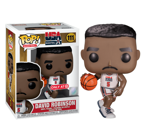 Дэвид Робинсон со стикером (David Robinson 1992 Team USA Jersey (Эксклюзив Target)) из серии НБА Баскетбол