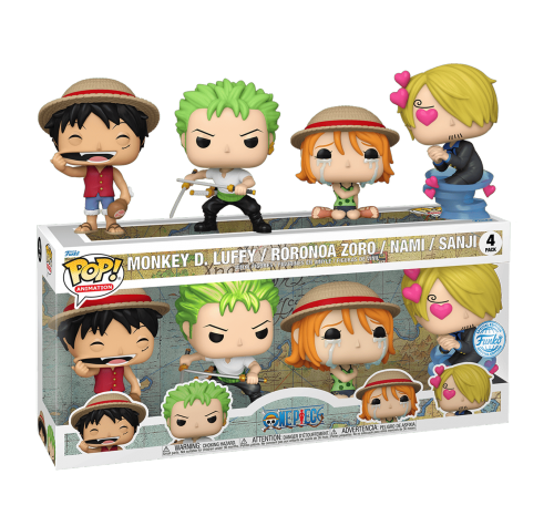 Манки Д Луффи, Ророноа Зоро, Нами и Санджи (Monkey D Luffy, Roronoa Zoro, Nami and Sanji 4-pack (PREORDER MidMarch25) (Эксклюзив)) из аниме Ван Пис